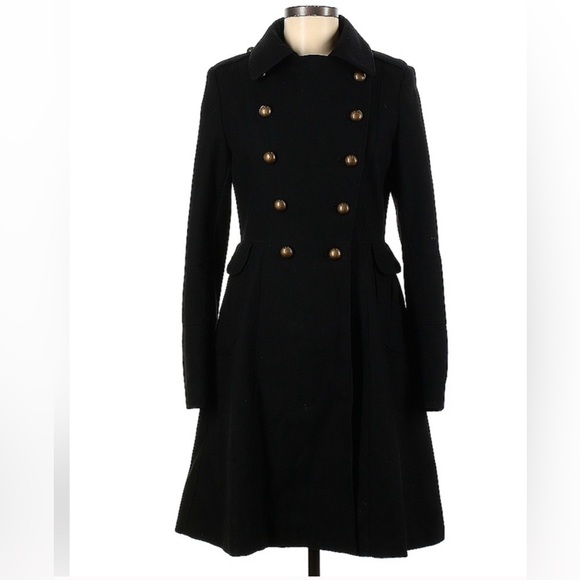 Tahari black wool double breasted peacoat 4 - Picture 2 of 7